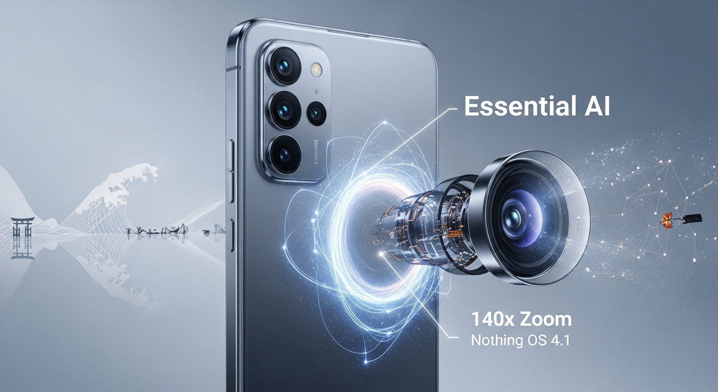 Nothing Phone (4a), Essential AI 機能, 140倍ズームカメラ, Nothing OS 4.1, AIスマホ市場