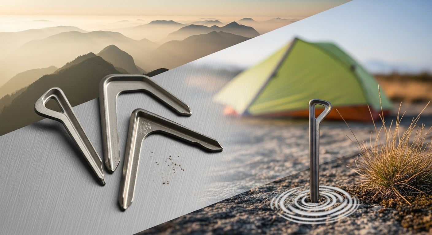 キャンプペグ, 純チタンVペグ 軽量, 燕三条 チタンペグ, テント 設営安定性