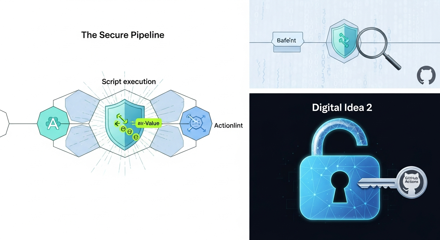 GitHub Actions セキュリティ, スクリプトインジェクション 対策, GitHub Actions 環境変数 使い方, actionlint 活用