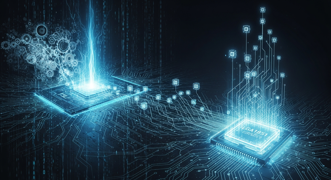 Intel Core Ultra, Core Ultra 200S Plus アップグレード, Eコア増量 マルチタスク, LGA1851 互換性, AIワークロード 性能