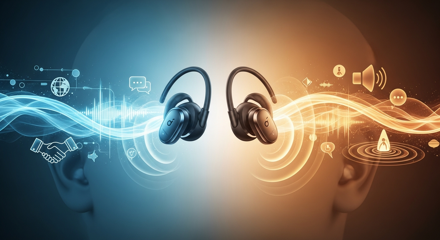 AI翻訳イヤホン, Anker Soundcore C50i, オープンイヤー型 語学学習, リアルタイム翻訳 ビジネス