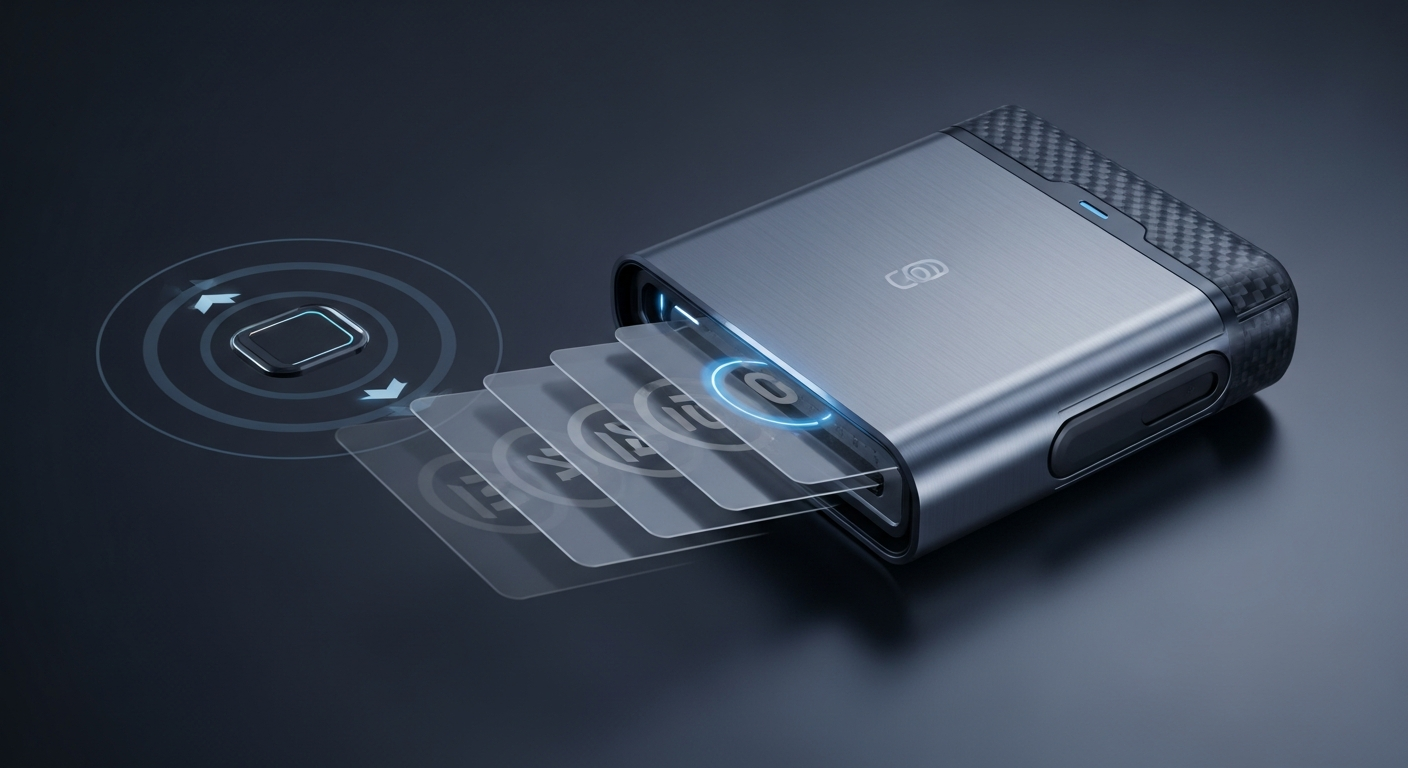 キャッシュレス財布, Mech Wallet スライド機構, AirTag MagSafe 連携財布, ミニマル財布 カスタマイズ