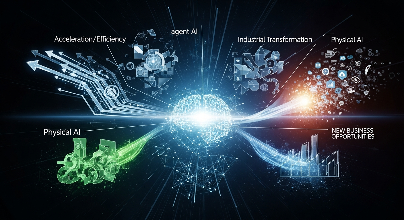 AIビジネス, エージェント型AI 業務効率化, フィジカルAI 産業構造変革, NVIDIA AIロードマップ, AIインフラ ベンダー依存