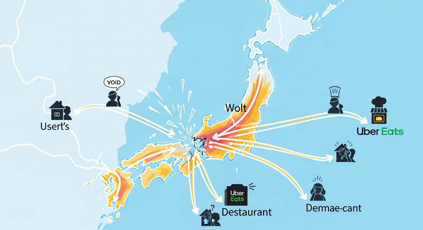 フードデリバリー市場, Wolt 日本撤退 影響, デリバリー 飲食店 戦略, 配達パートナー 仕事機会, フードデリバリー マネタイズ