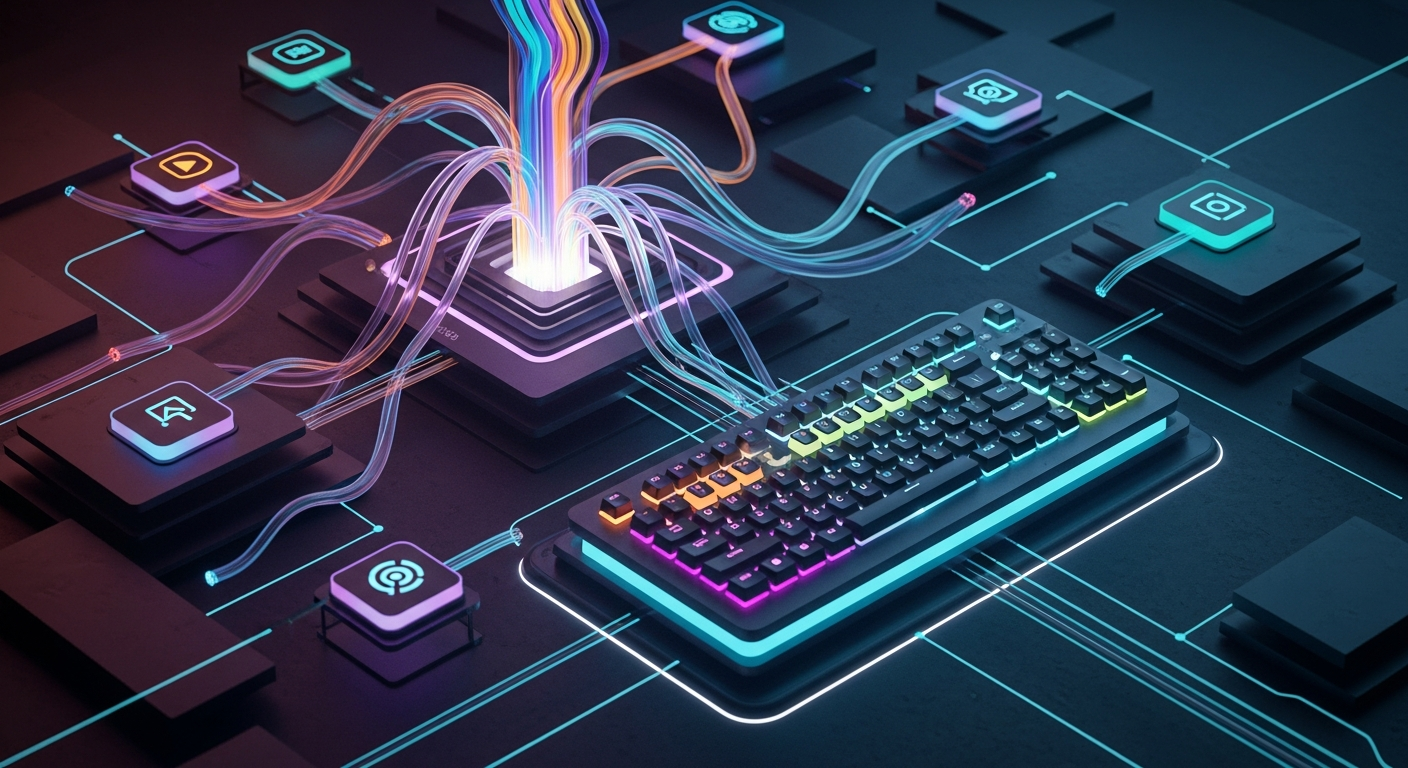 ゲーミングキーボード, Stream Deck内蔵キーボード, CORSAIR GALLEON 100 SD, ゲーム特化プロファイル, 配信効率化