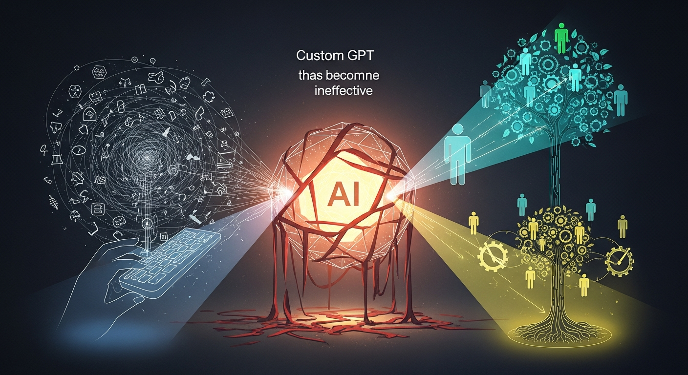 Custom GPT 活用,Custom GPT 形骸化 対策,Custom GPT 精度向上 方法,プロンプトエンジニアリング 育成