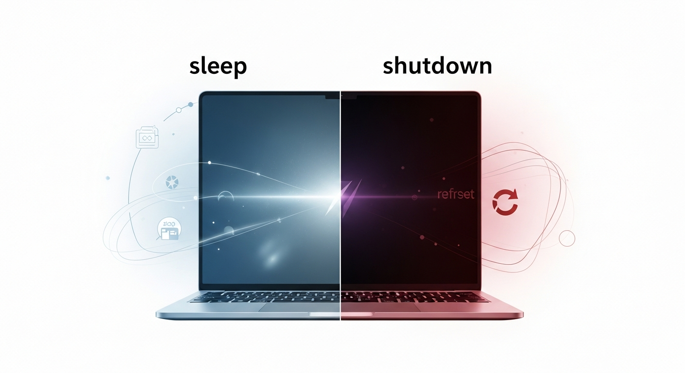 ノートPC 電源管理, スリープ シャットダウン 使い分け, PCパフォーマンス維持方法, PC寿命延長