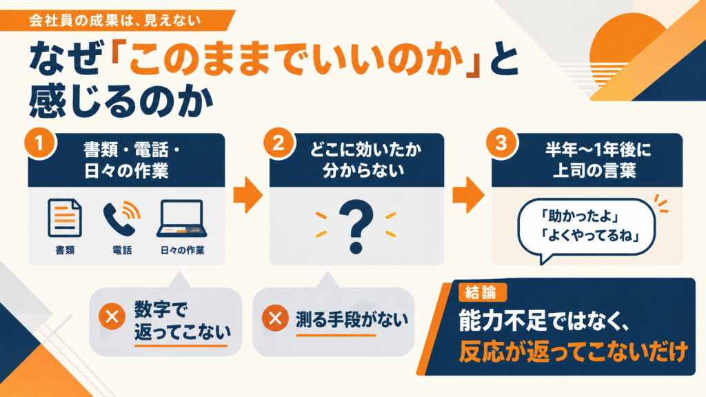 会社員の仕事は成果が数字で返ってこない