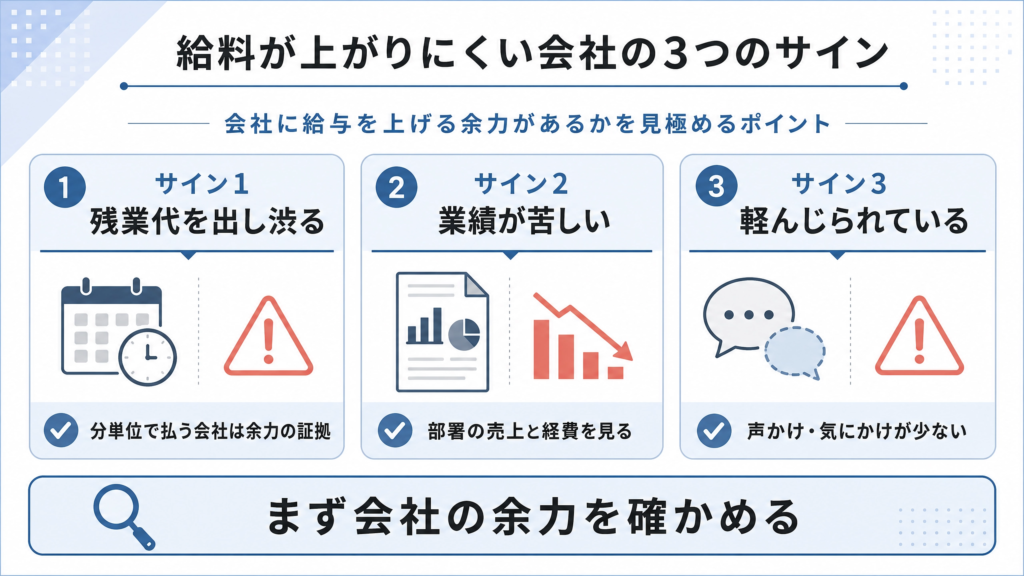 給料を上げる余力がない会社の3つのサイン